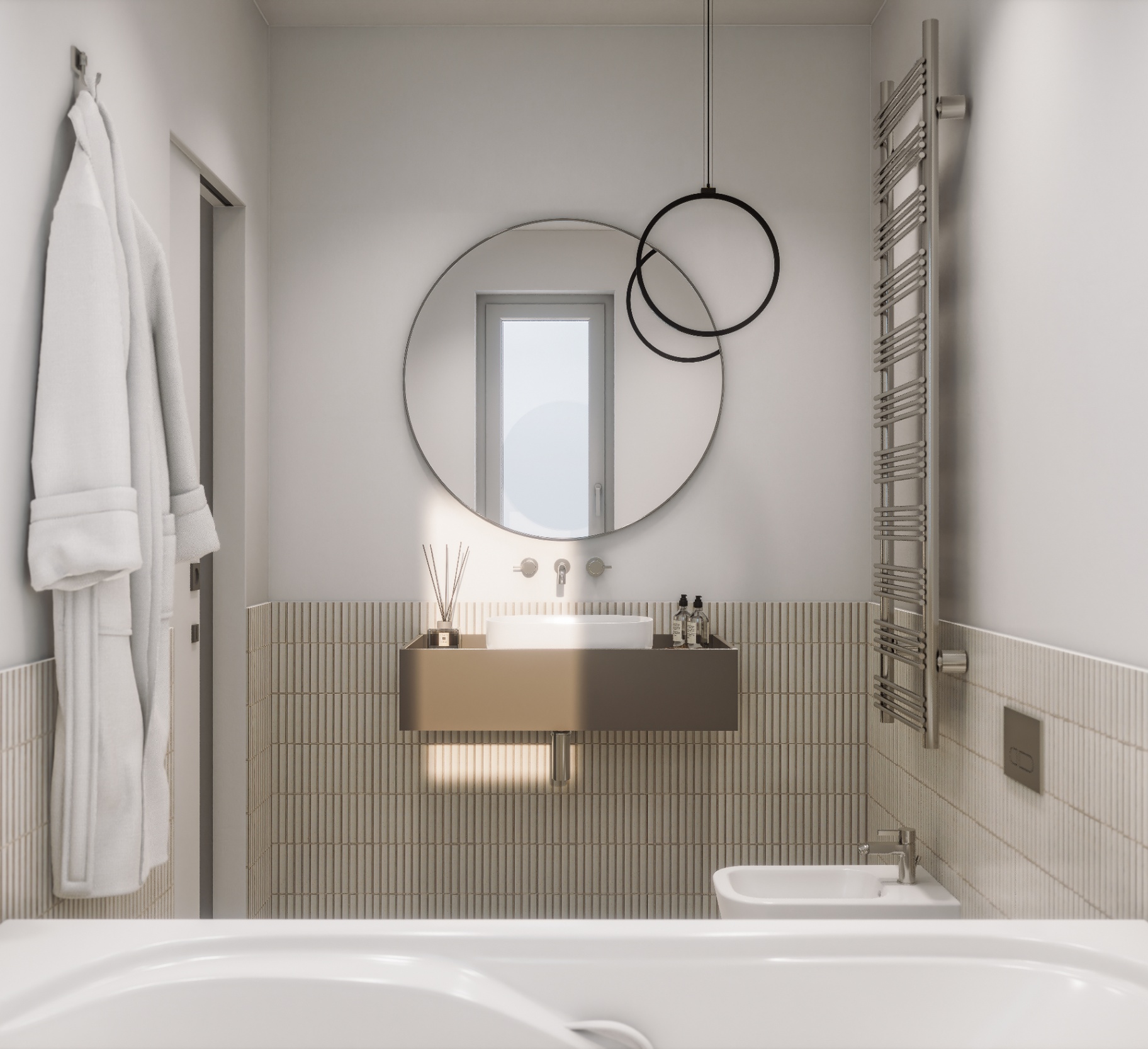 Bagno con rivestimento kit-kat