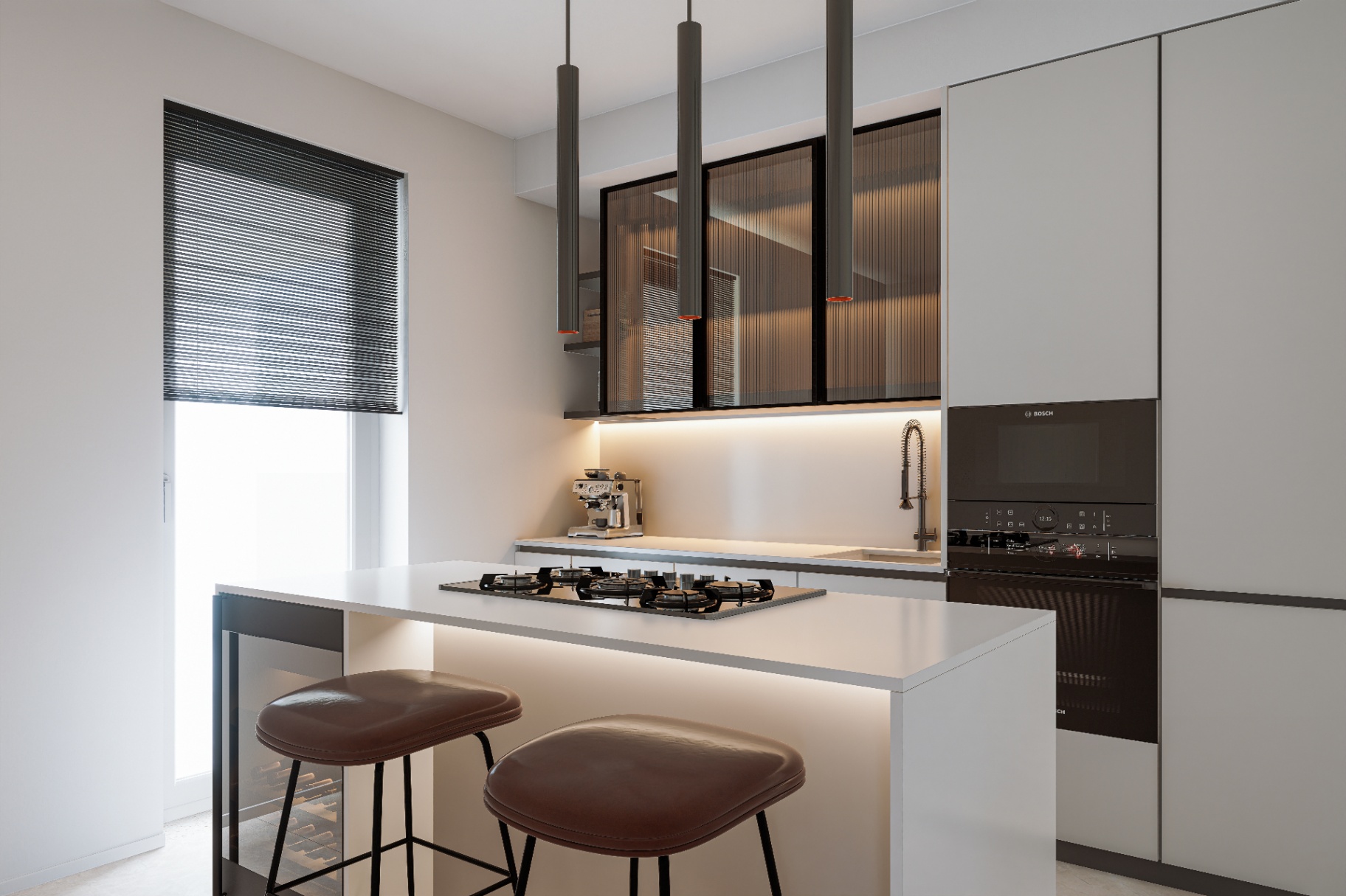 Cucina con isola snack